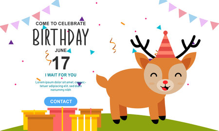 Invitation birthday party banner conceptのイラスト素材