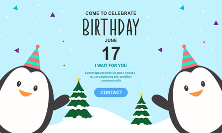 Invitation birthday party banner conceptのイラスト素材