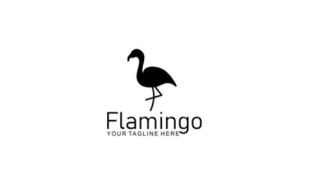Flamingo logo concept design. Line art vector illustrationのイラスト素材