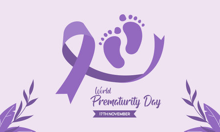 Prematurity awareness month is observed every year in November, Premature birth is when a baby is boのイラスト素材