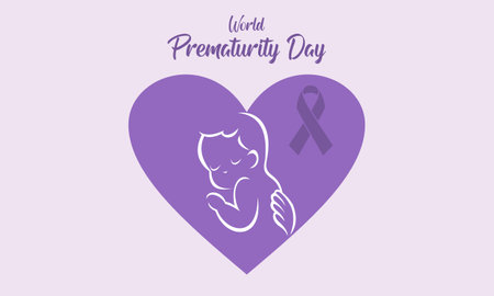Prematurity awareness month is observed every year in November, Premature birth is when a baby is boのイラスト素材