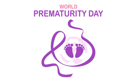 Prematurity awareness month is observed every year in November, Premature birth is when a baby is boのイラスト素材