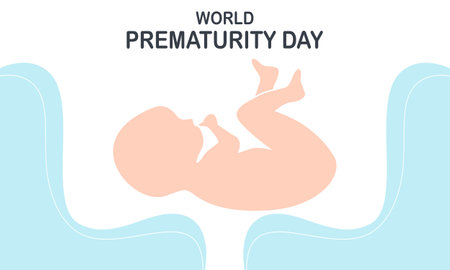 Prematurity awareness month is observed every year in November, Premature birth is when a baby is boのイラスト素材