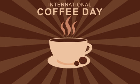 International day of coffee illustration hand drawn vectorのイラスト素材