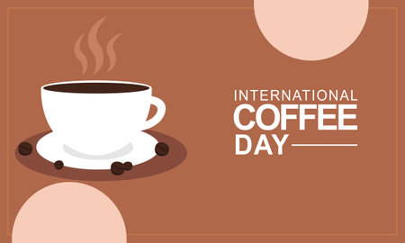 International day of coffee illustration hand drawn vectorのイラスト素材