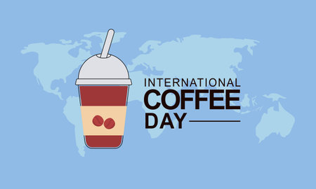 International day of coffee illustration hand drawn vectorのイラスト素材