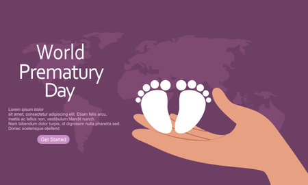 World prematurity day horizontal banner templateのイラスト素材