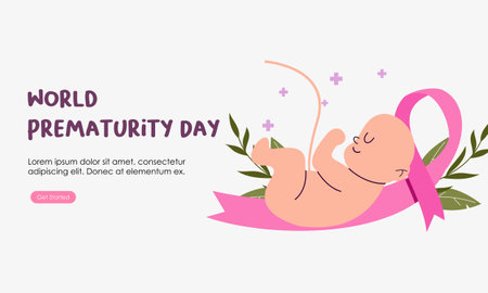 World prematurity day horizontal banner templateのイラスト素材