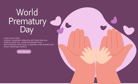 World prematurity day horizontal banner templateのイラスト素材