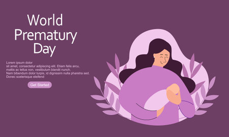 World prematurity day horizontal banner templateのイラスト素材