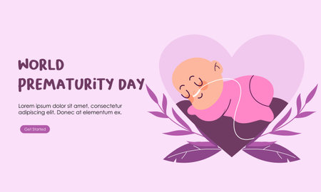 World prematurity day horizontal banner templateのイラスト素材