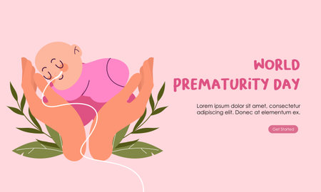 World prematurity day horizontal banner templateのイラスト素材