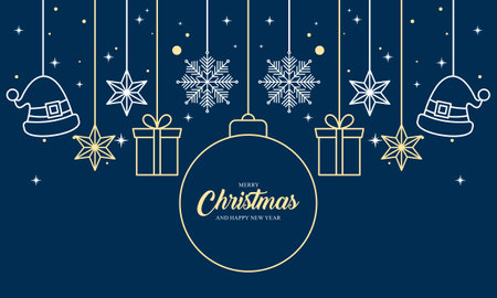 Merry Christmas decoration banner backgroundのイラスト素材