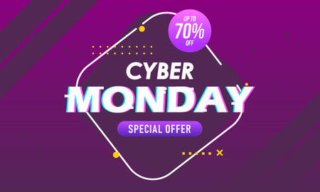 Cyber monday sale banner template for business promotion vectorのイラスト素材