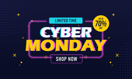 Cyber monday sale banner template for business promotion vectorのイラスト素材