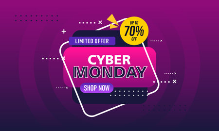 Cyber monday sale banner template for business promotion vectorのイラスト素材