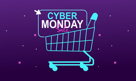 Cyber monday sale banner template for business promotion vectorのイラスト素材
