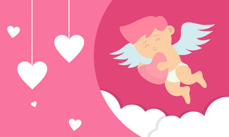 Cupids sky valentine day backgroundのイラスト素材