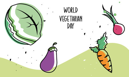 World vegetarian day celebration backgroundのイラスト素材