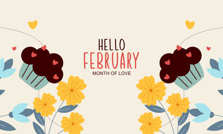 February month of love backgroundのイラスト素材