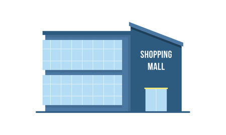 Shopping mall outside composition mall building illustrationのイラスト素材