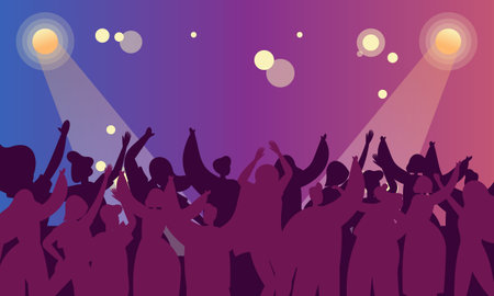 Festival crowd at concert of illustration vectorのイラスト素材