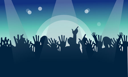 Festival crowd at concert of illustration vectorのイラスト素材