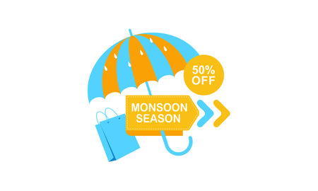 Monsoon mega sale banner templateのイラスト素材