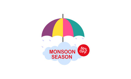 Monsoon mega sale banner templateのイラスト素材