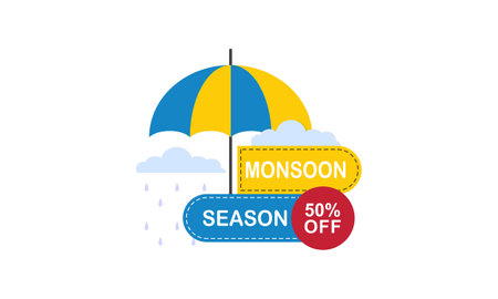 Monsoon mega sale banner templateのイラスト素材