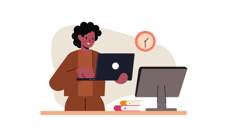 African office employee character illustrationのイラスト素材