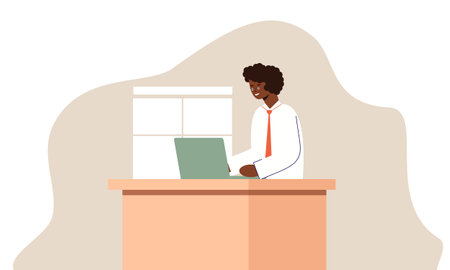 African office employee character illustrationのイラスト素材
