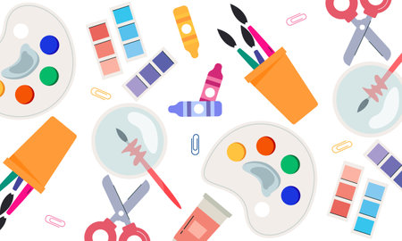 Drawing tools seamless pattern vectorのイラスト素材