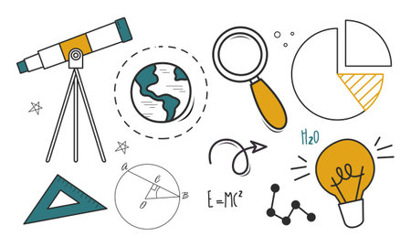 Vintage science education background vectorのイラスト素材