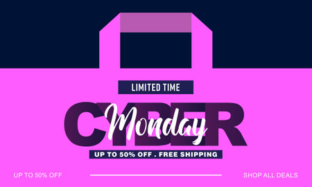 Cyber Monday sale banner templateのイラスト素材