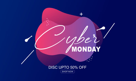 Cyber Monday sale banner templateのイラスト素材