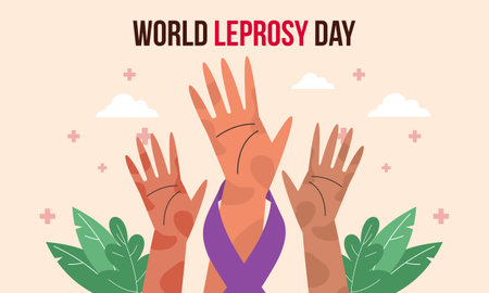 World Leprosy Day Flat Illustrationのイラスト素材
