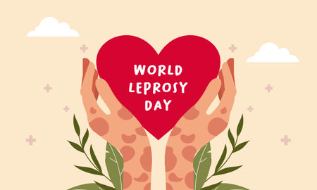 World Leprosy Day Flat Illustrationのイラスト素材