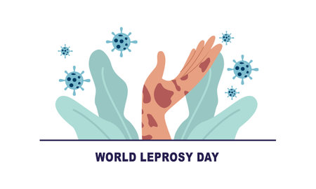 World Leprosy Day Flat Illustrationのイラスト素材