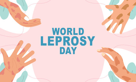 World Leprosy Day Flat Illustrationのイラスト素材