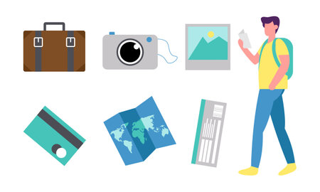 Travel elements logo collection vectorのイラスト素材