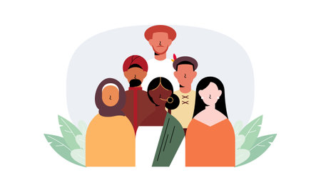 Diverse and inclusive society illustration, showing togetherness