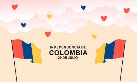 Colombian independence day celebration. July 20. vector illustrationのイラスト素材