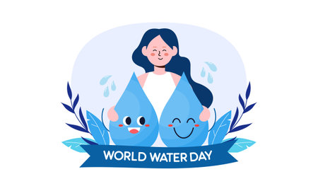 Happy International Water Day. Celebrate World Water Dayのイラスト素材