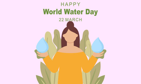 Happy International Water Day. Celebrate World Water Dayのイラスト素材