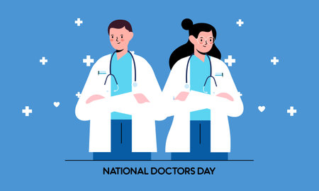International happy doctor's day illustrationのイラスト素材