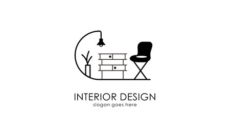 Interior room, furniture gallery logo designのイラスト素材