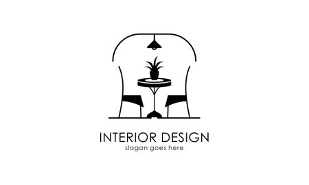 Interior room, furniture gallery logo designのイラスト素材