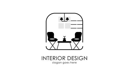 Interior room, furniture gallery logo designのイラスト素材