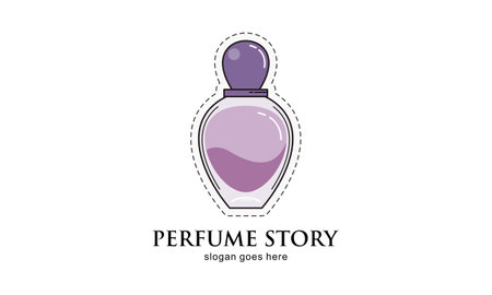 Classic Perfume gold bottle illustration. Glamour fragrance isolated iconのイラスト素材